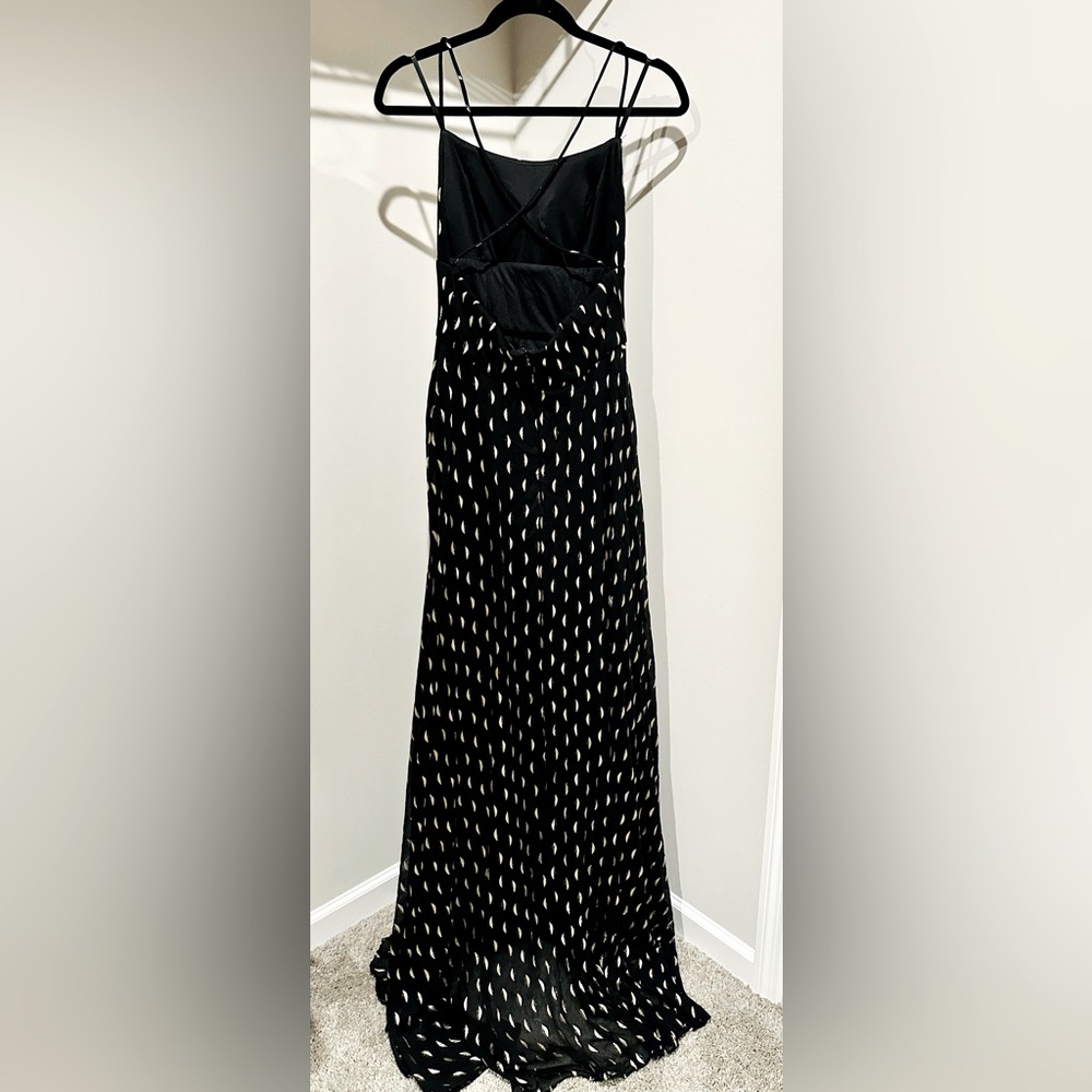 Betsy & Adam black and gold dress